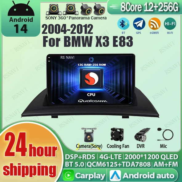 Android 14 Carplay Auto Car Radio Multimedia Player For BMW X3 E83 2003 - 2011 E53 X5 M5 DSP Autoradio GPS Stereo 2din Head Unit
Android 14 Carplay Auto Car Radio Multimedia Player For BMW X3 E83 2003 - 2011 E53 X5 M5 DSP Autoradio GPS Stereo 2din Head Unit