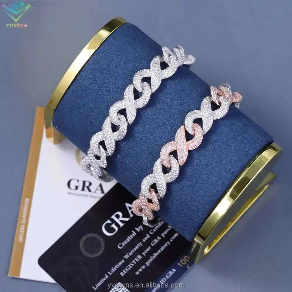 Ювелирные изделия Бесконечность Кубинский браслет шириной 13 мм Браслет в стиле хип-хоп для мужчин Стерлинговое серебро 925 пробы Vvs Муассанит Кубинский браслет
Ювелирные изделия Бесконечность Кубинский браслет шириной 13 мм Браслет в стиле хип-хоп для мужчин Стерлинговое серебро 925 пробы Vvs Муассанит Кубинский браслет