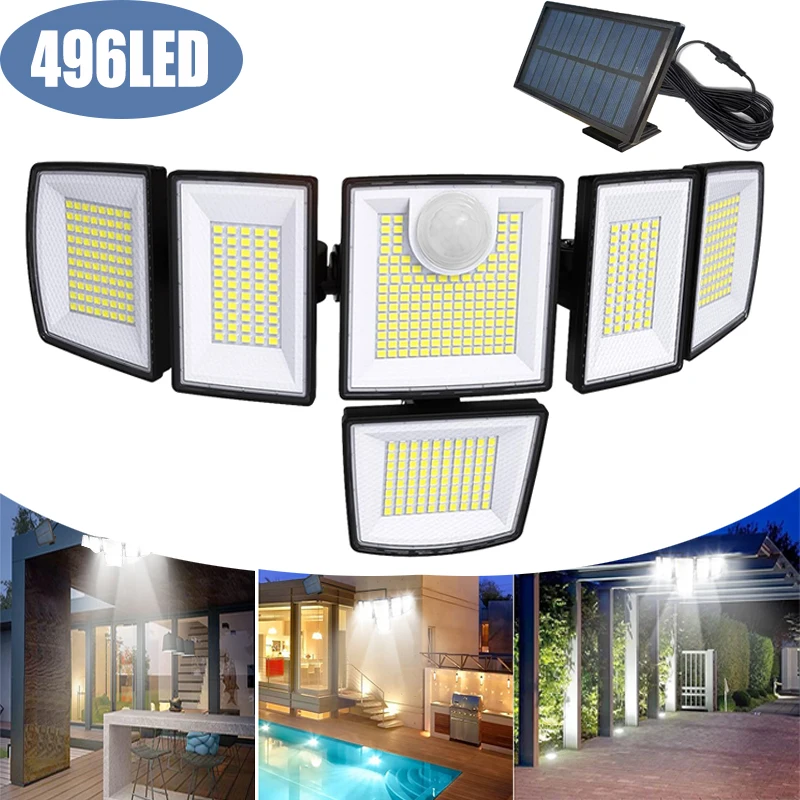 496 LED Split Solar Lights, Super Bright 3 Working Modes Motion Sensor, Outdoor IP65 Waterproof Flood Wall Security Lights Yard
496 LED Split Solar Lights, Super Bright 3 Working Modes Motion Sensor, Outdoor IP65 Waterproof Flood Wall Security Lights Yard