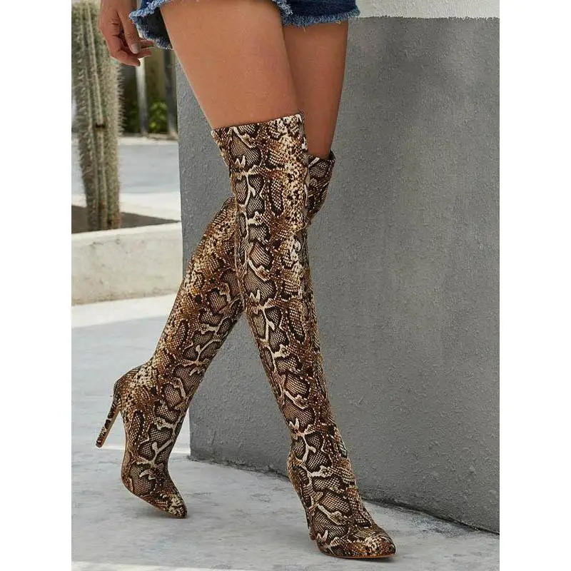 Knee High Leopard Print Booties Faionable Club Women Boots over Knee Sexy Long Boots Autumn Spring Flat Heel EVA Material
Knee High Leopard Print Booties Faionable Club Women Boots over Knee Sexy Long Boots Autumn Spring Flat Heel EVA Material
