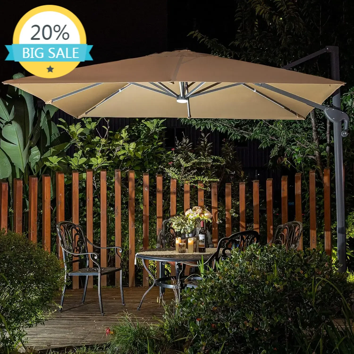 Big Clearance Sale BestsellerBestseller10x10ft Solar Powered LED Cantilever Patio Umbrella Square Deluxe Offset Umbrella 360° Ro
Big Clearance Sale BestsellerBestseller10x10ft Solar Powered LED Cantilever Patio Umbrella Square Deluxe Offset Umbrella 360° Ro