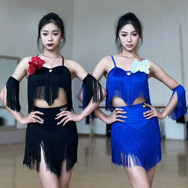 Latin Dance Costume Women Girls Tassel Tops Skirt Performance Clothes Cha Cha Samba Dance Dress Competition Clothing DNV23066
Latin Dance Costume Women Girls Tassel Tops Skirt Performance Clothes Cha Cha Samba Dance Dress Competition Clothing DNV23066