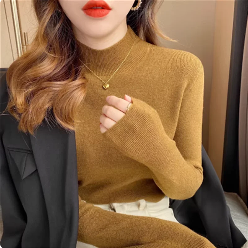 Solid Color Mock Neck Sweater Elegant Casual Knitwear Fall Knitwear 2025 New Autumn Winter Long Sleeve Women's Clothing
Solid Color Mock Neck Sweater Elegant Casual Knitwear Fall Knitwear 2025 New Autumn Winter Long Sleeve Women's Clothing