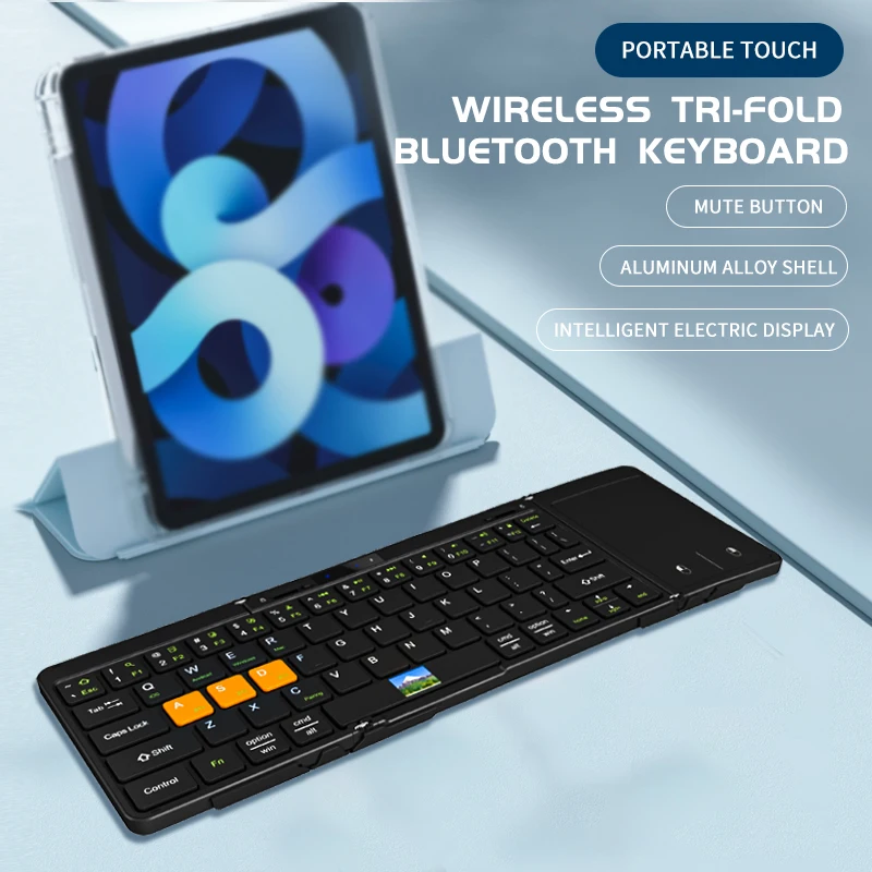 Foldable Bluetooth Keyboard with Touchpad,Multi-Device and Rechargeable Portable Travel Keyboard for iOS Android Windows Mac
Foldable Bluetooth Keyboard with Touchpad,Multi-Device and Rechargeable Portable Travel Keyboard for iOS Android Windows Mac