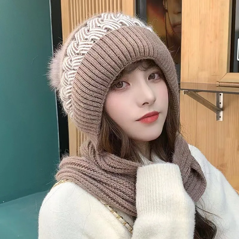 New Winter Women Knitted Hats Scarves Integrated Female Fashion Thermal Fleece Thickened Knitted Hats Ear Protector Wool Hats
New Winter Women Knitted Hats Scarves Integrated Female Fashion Thermal Fleece Thickened Knitted Hats Ear Protector Wool Hats