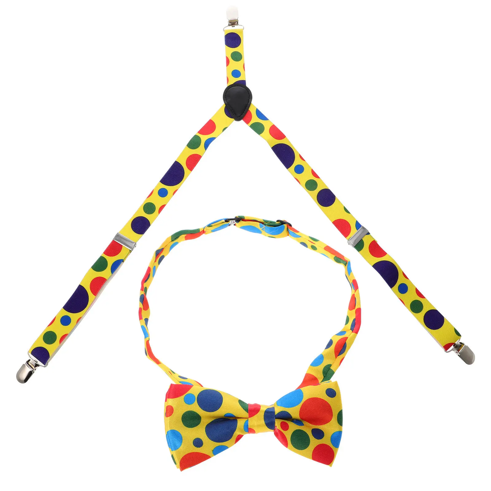 Комплект детских подтяжек с галстуком-бабочкой в разноцветный горошек для костюма клоуна на Хэллоуин, для малышей
Комплект детских подтяжек с галстуком-бабочкой в разноцветный горошек для костюма клоуна на Хэллоуин, для малышей