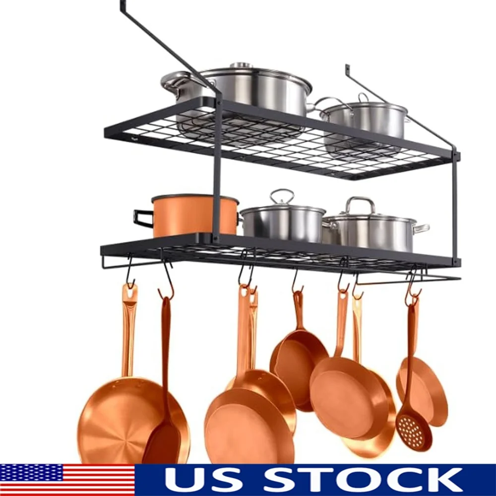 Wall Mounted Pot Rack 30 Inch Hanging Kitchen Organizer with 12 S Hooks Durable Carbon Steel Storage Solution
Wall Mounted Pot Rack 30 Inch Hanging Kitchen Organizer with 12 S Hooks Durable Carbon Steel Storage Solution