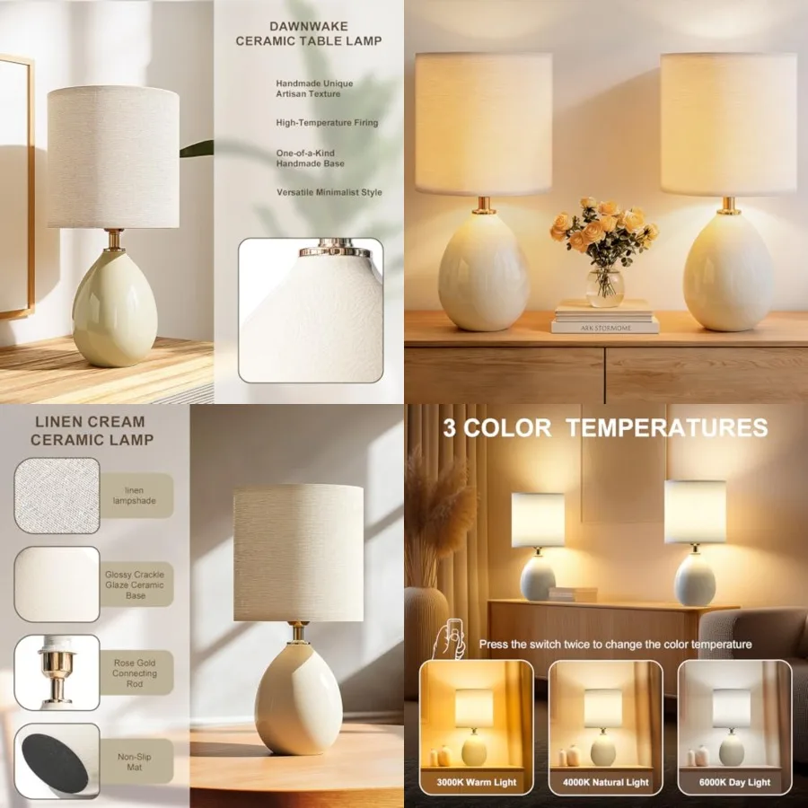 18.5" Table Lamps Set of 2 for Living Room Bedroom, Bedside Lamps for Night Stands, Desk Nightstand Lamp Dimmable, Modern Linen
18.5" Table Lamps Set of 2 for Living Room Bedroom, Bedside Lamps for Night Stands, Desk Nightstand Lamp Dimmable, Modern Linen