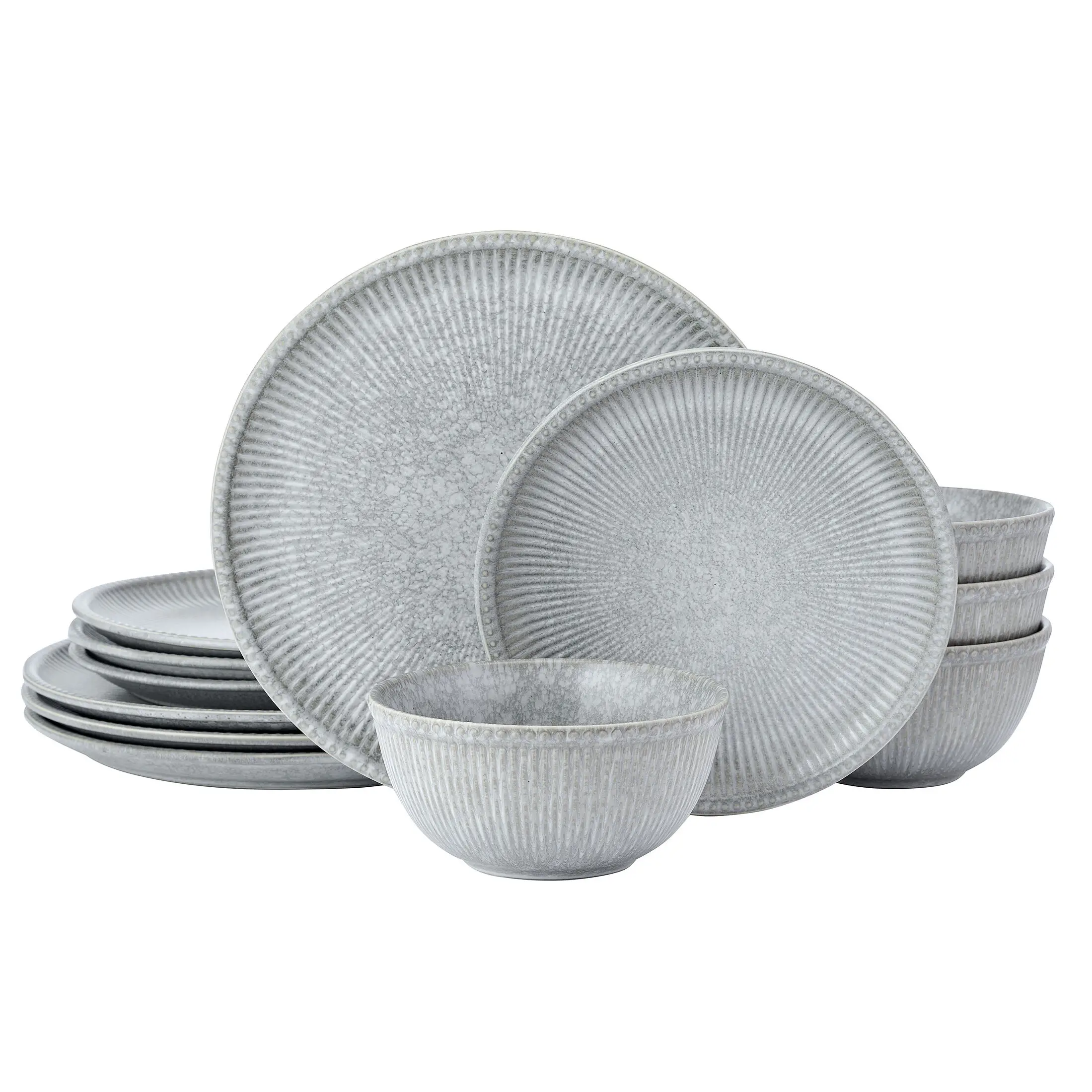 Gray 12-Piece Dinnerware Set, Modern Tableware for Home Use
Gray 12-Piece Dinnerware Set, Modern Tableware for Home Use