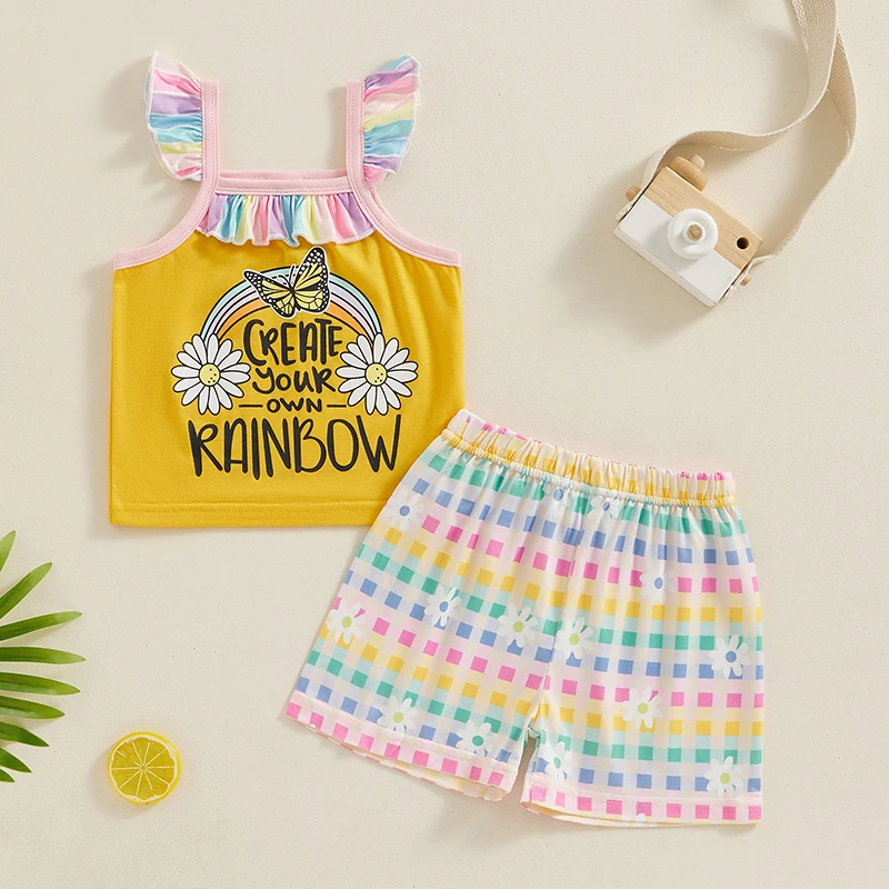 Toddler Baby Girls Summer Clothes Sleeveless Ruffle Tank Tops Plaid Shorts Set Newborn Infant 2Pcs Outfit
Toddler Baby Girls Summer Clothes Sleeveless Ruffle Tank Tops Plaid Shorts Set Newborn Infant 2Pcs Outfit