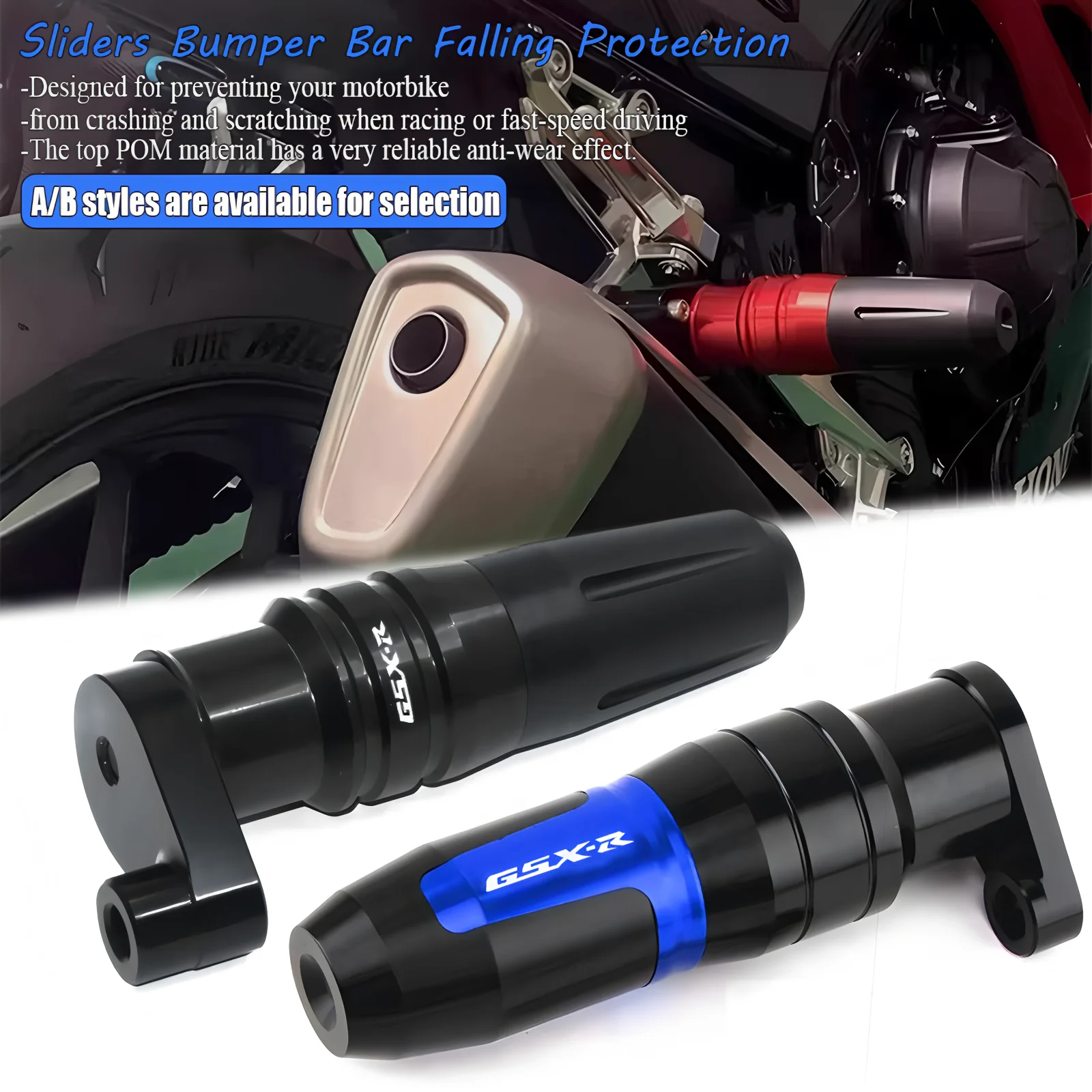 For SUZUKI GSXR600 750 1000 K1-K9 GSX1300 Hayabusa GSX-R1300 GSX1300R Universal Crash Pads Exhaust Sliders Crash Frame Protector
For SUZUKI GSXR600 750 1000 K1-K9 GSX1300 Hayabusa GSX-R1300 GSX1300R Universal Crash Pads Exhaust Sliders Crash Frame Protector