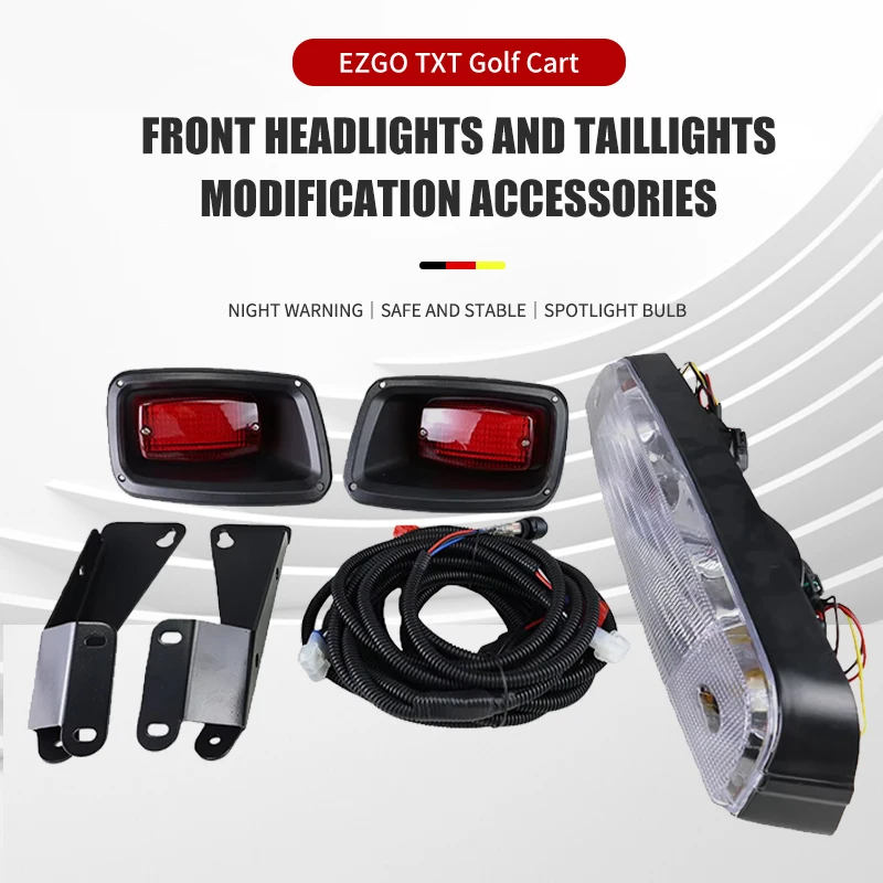 Golf Cart Front Headlights Taillights Kit for EZGO TXT, 12V Halogen Lamp Modified Accessories
Golf Cart Front Headlights Taillights Kit for EZGO TXT, 12V Halogen Lamp Modified Accessories