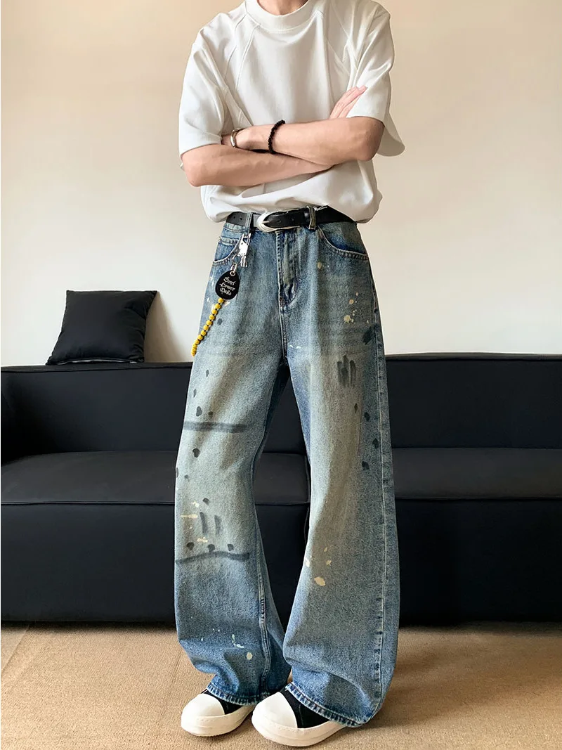 Loose Straight Leg Men's Jeans Casual Waed Denim Pants High Street Sle Casual Trousers for Teenagers Chinese Brand
Loose Straight Leg Men's Jeans Casual Waed Denim Pants High Street Sle Casual Trousers for Teenagers Chinese Brand