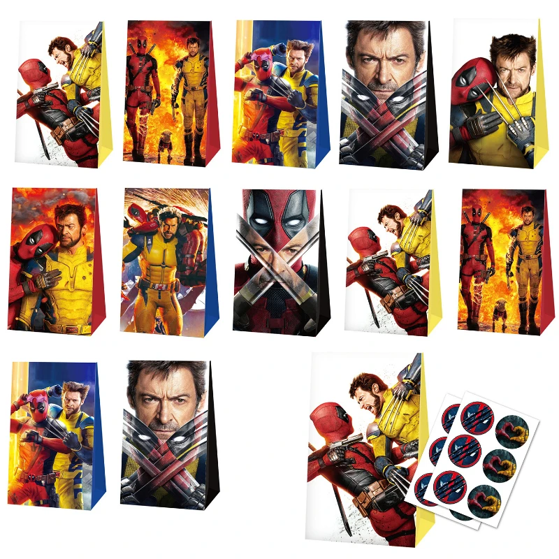 New Deadpools & Wolverines Candy Paper Bags Children Birthday Party Supplies Gifts Wrapping Eco Snack Bag Anime Decoration Props
New Deadpools & Wolverines Candy Paper Bags Children Birthday Party Supplies Gifts Wrapping Eco Snack Bag Anime Decoration Props
