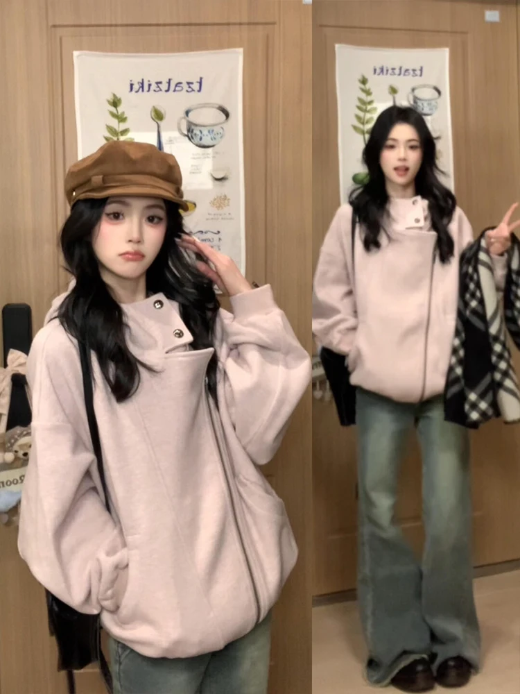 Американская ретро-толстовка-куртка женская, весенне-осенняя, свободного кроя, универсальная, с двойной молнией, повседневная, премиум-класса
Американская ретро-толстовка-куртка женская, весенне-осенняя, свободного кроя, универсальная, с двойной молнией, повседневная, премиум-класса