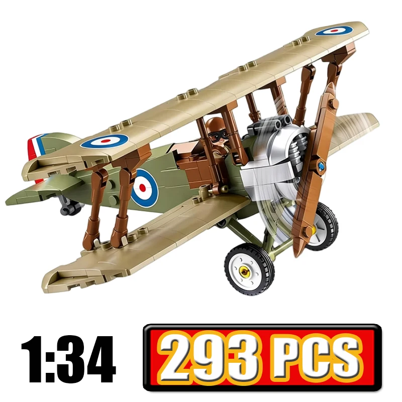 Military WW1 UK F. 1 Biplane Sopwith Camel Fighter Jet Classic Model Building Blocks War Air Force Aircraft Bricks Kids Toy Gift
Military WW1 UK F. 1 Biplane Sopwith Camel Fighter Jet Classic Model Building Blocks War Air Force Aircraft Bricks Kids Toy Gift