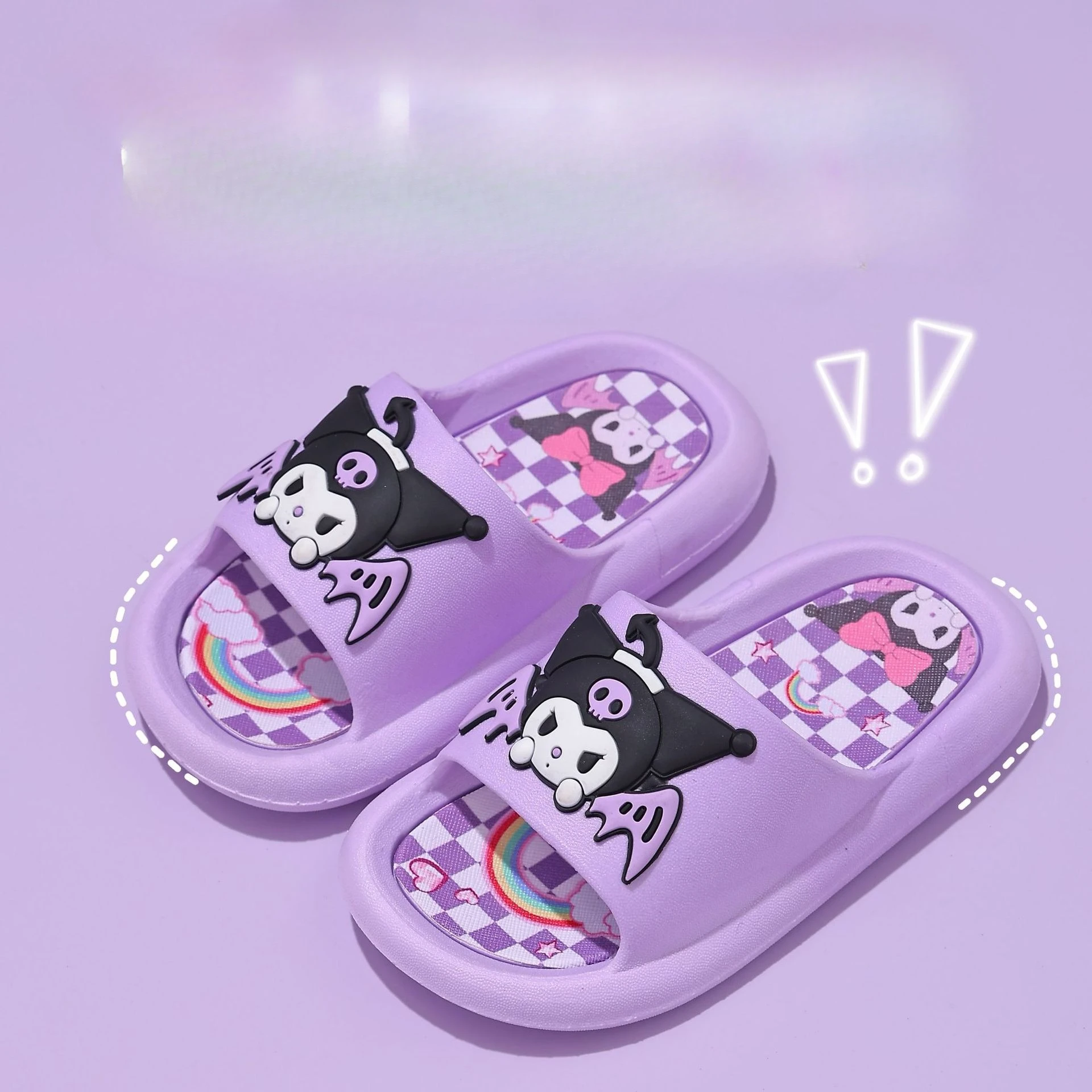 Милые тапочки Sanrioed для детей: Куроми, Моя Мелодия, Синаморолл. Аниме-сандалии для девочек, милые, для учащихся, для ванной, нескользящие.
Милые тапочки Sanrioed для детей: Куроми, Моя Мелодия, Синаморолл. Аниме-сандалии для девочек, милые, для учащихся, для ванной, нескользящие.