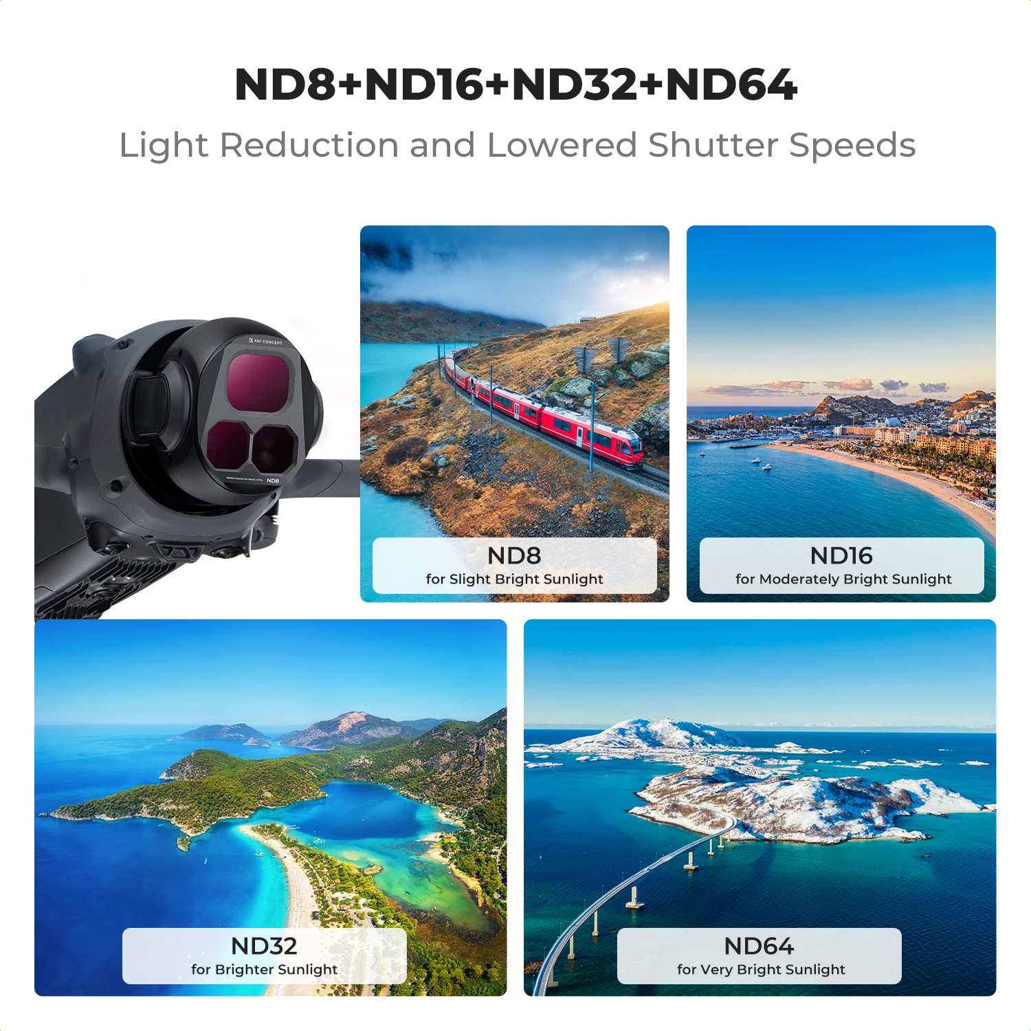 Набор ND-фильтров K&F CONCEPT для DJI Mavic 4 Pro, 4 шт.: ND8, ND16, ND32, ND64, фильтры нейтральной плотности для снижения освещенности
Набор ND-фильтров K&F CONCEPT для DJI Mavic 4 Pro, 4 шт.: ND8, ND16, ND32, ND64, фильтры нейтральной плотности для снижения освещенности
