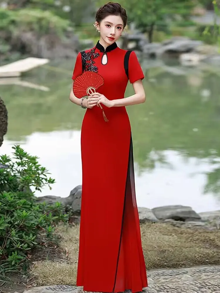Red Lengthened Women's Host Performance owcase Vintage Sle Warmth ort Sve Long Skirt Daily Pure Color
Red Lengthened Women's Host Performance owcase Vintage Sle Warmth ort Sve Long Skirt Daily Pure Color