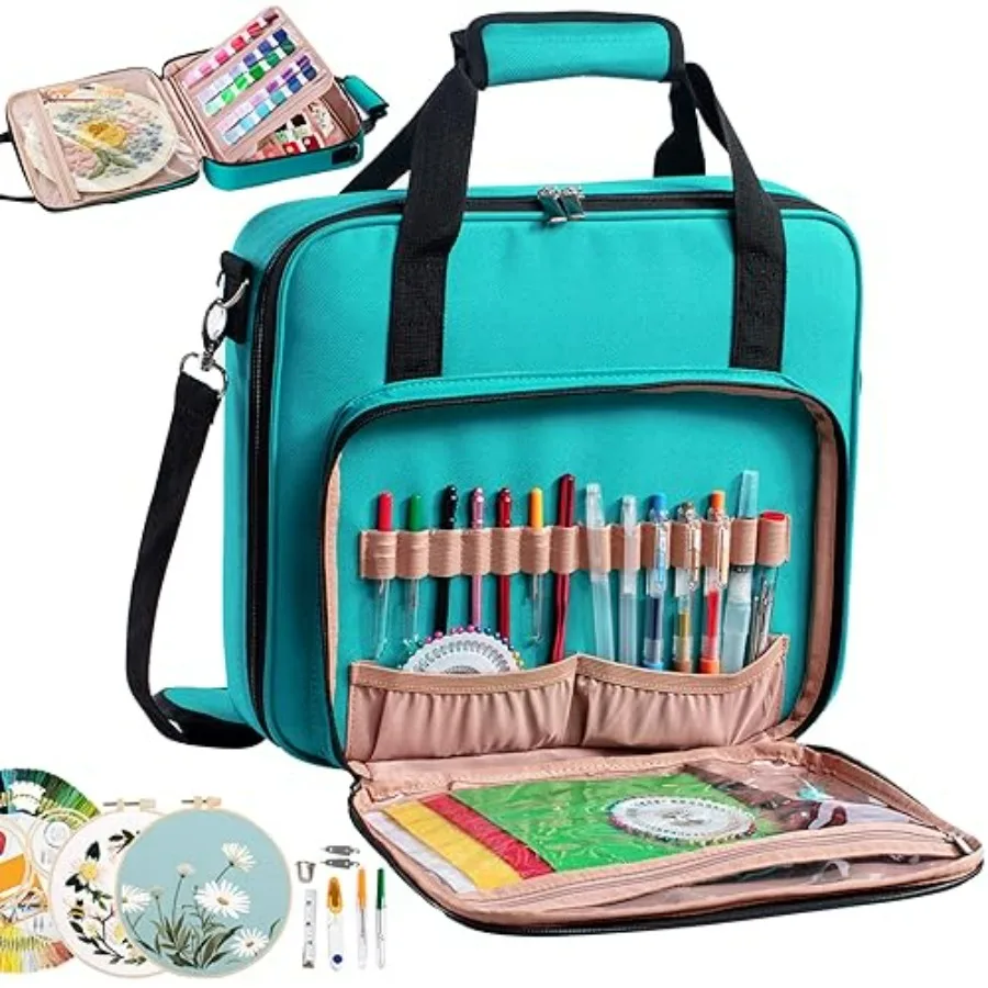 Large Embroidery Project Bag - Cross Stitch Supplies Organizer - Embroidery Kits and Storage Bag - Organizer for Floss, Loops B
Large Embroidery Project Bag - Cross Stitch Supplies Organizer - Embroidery Kits and Storage Bag - Organizer for Floss, Loops B