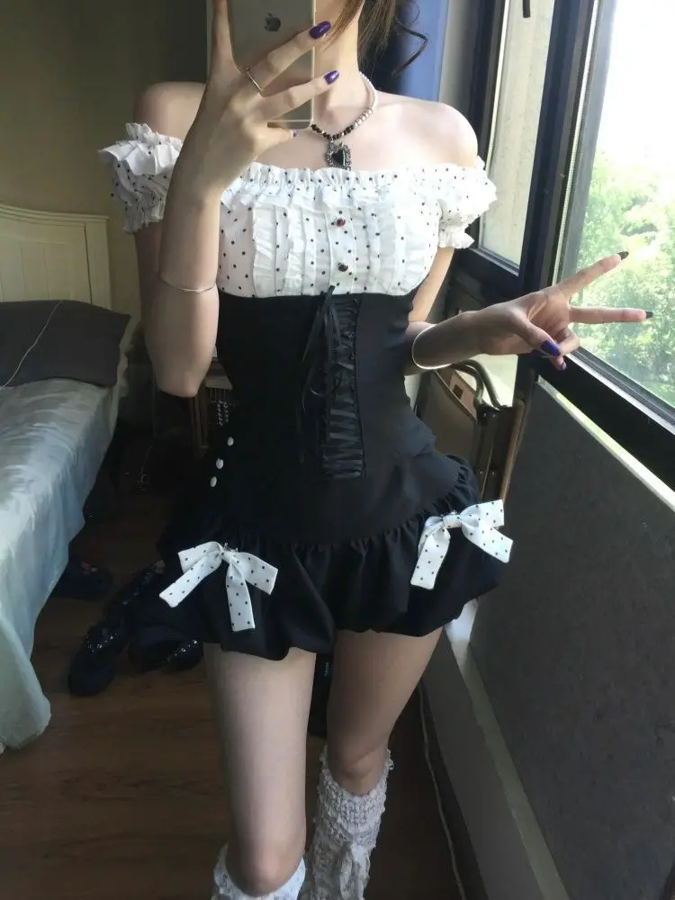 Sweet Y2K Тонкий комплект из 2 предметов с бантом, женские летние лоскутные топы с короткими рукавами во Франции + костюм с короткой юбкой с высокой талией и цветочным бутоном, новый
Sweet Y2K Тонкий комплект из 2 предметов с бантом, женские летние лоскутные топы с короткими рукавами во Франции + костюм с короткой юбкой с высокой талией и цветочным бутоном, новый