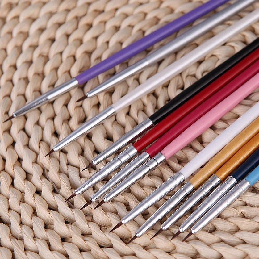 12Pcs Acrylic French Stripe Nail Art Liner Brush Set 3D Tips Manicure Ultra-thin Line Drawing Pen UV Gel Brushes Painting Tools
12Pcs Acrylic French Stripe Nail Art Liner Brush Set 3D Tips Manicure Ultra-thin Line Drawing Pen UV Gel Brushes Painting Tools