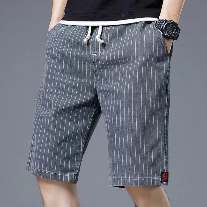Summer Thin Youthful Striped Denim orts for Boys Loose Straight Leg Elastic Five-Quarter Casual Trousers Teenage Faion
Summer Thin Youthful Striped Denim orts for Boys Loose Straight Leg Elastic Five-Quarter Casual Trousers Teenage Faion