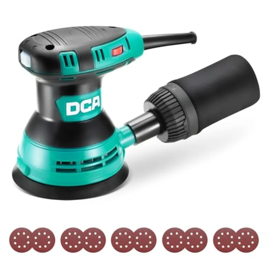 Random Orbital Sander 3.0 AMP Corded Palm Sander 6 Speeds Max 12 000 OPM 5-Inch with 10 pcs Sandpapers Dust Bag Low Vibration f
Random Orbital Sander 3.0 AMP Corded Palm Sander 6 Speeds Max 12 000 OPM 5-Inch with 10 pcs Sandpapers Dust Bag Low Vibration f