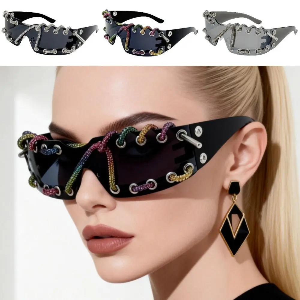 Rhinestone Chain Punk Sunglasses Lightweight Retro Trendy Sunglasses UV Protective Cool Streetwear Party Shades For Women Men
Rhinestone Chain Punk Sunglasses Lightweight Retro Trendy Sunglasses UV Protective Cool Streetwear Party Shades For Women Men