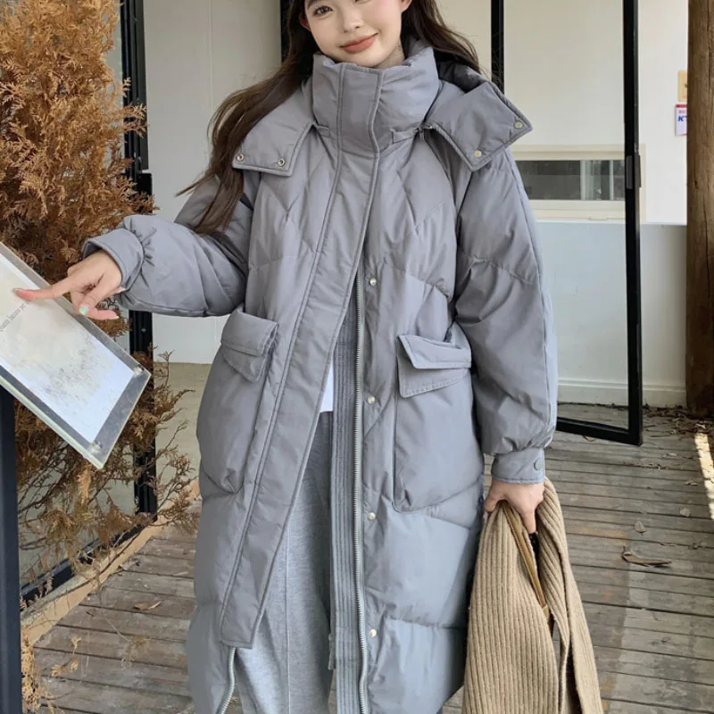 2023 Winter Long Cotton Coat Solid Remove Hooded Suit Women's Loose Over The Knee Thickened Bread Coat
2023 Winter Long Cotton Coat Solid Remove Hooded Suit Women's Loose Over The Knee Thickened Bread Coat