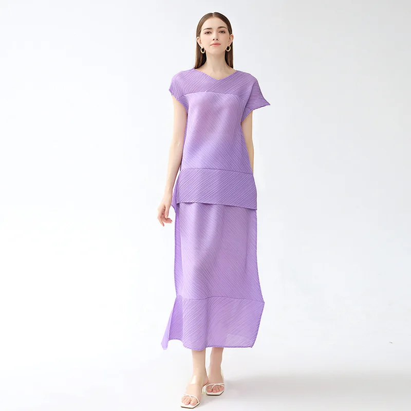 2024 Spring and Spring New Folding Suit, High-end Casual Short-sleeved Top, Irregular Skirt, Solid Color Two-piece Set
2024 Spring and Spring New Folding Suit, High-end Casual Short-sleeved Top, Irregular Skirt, Solid Color Two-piece Set