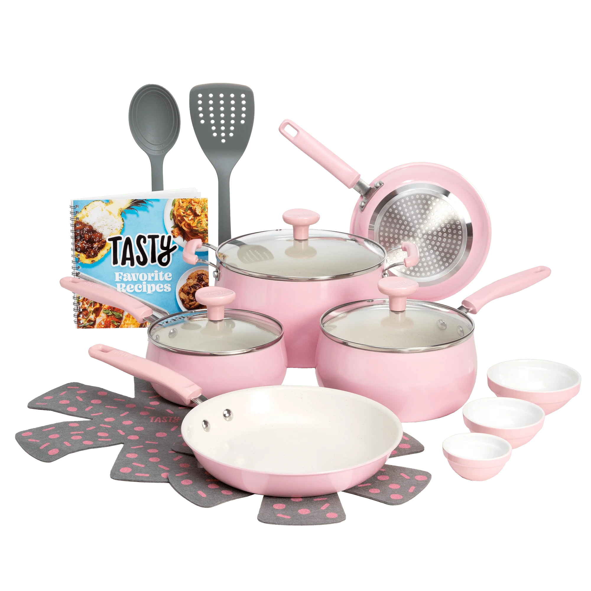 Ceramic Non-Stick 16-Piece Cookware Set in Soft Pink Finish
Ceramic Non-Stick 16-Piece Cookware Set in Soft Pink Finish