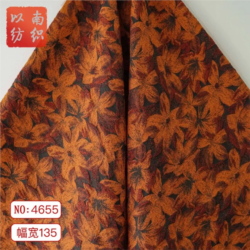 Relief maple leaf dress oil painting style fashion jacquard cloth dark orange yarn-dyed fabric for women
Relief maple leaf dress oil painting style fashion jacquard cloth dark orange yarn-dyed fabric for women