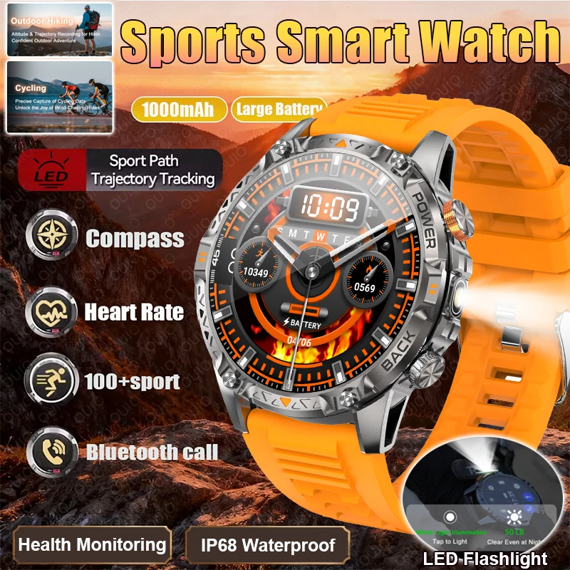 Новые умные часы 2026 года для активного отдыха, аккумулятор 1000 мАч, военный компас, водонепроницаемость IP68, мониторинг здоровья, звонки по Bluetooth, 100+ режимов спорта
Новые умные часы 2026 года для активного отдыха, аккумулятор 1000 мАч, военный компас, водонепроницаемость IP68, мониторинг здоровья, звонки по Bluetooth, 100+ режимов спорта