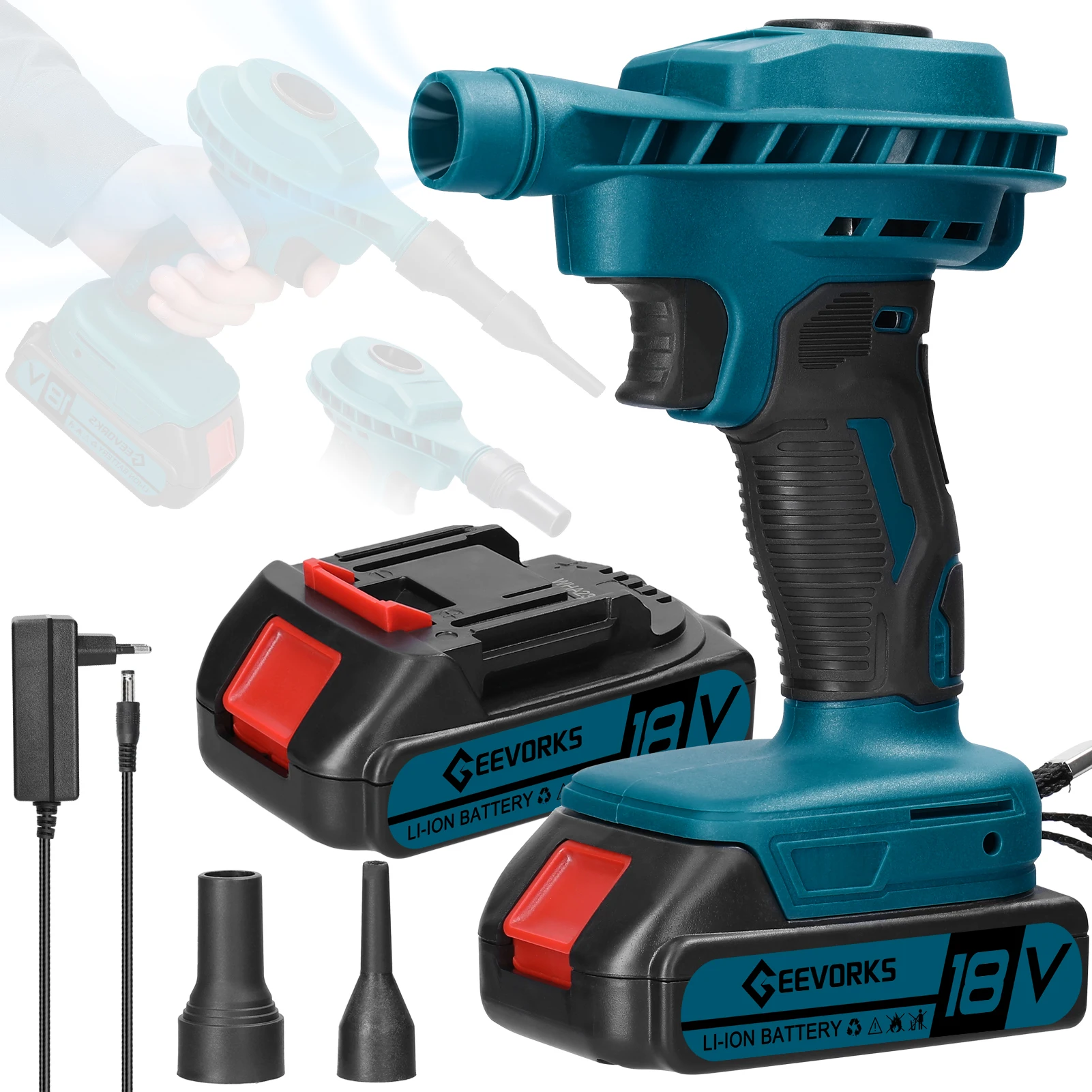 18V High-Power Brushed Motor Electric Blower Strong Wind Air Blower Dust Removal Fan Home Courtyard Snow Cleaner Power Tool
18V High-Power Brushed Motor Electric Blower Strong Wind Air Blower Dust Removal Fan Home Courtyard Snow Cleaner Power Tool