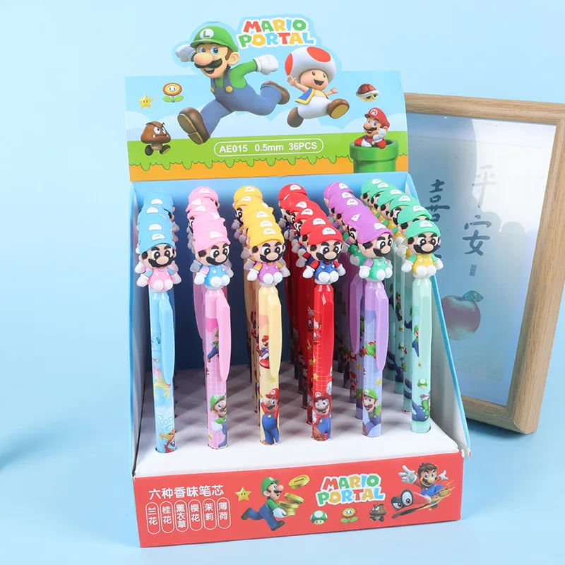 6/36pcs Mario neutral pen 0.5mm black pen cartoon silicone head press pen stationery learning supplies Children's Day gift
6/36pcs Mario neutral pen 0.5mm black pen cartoon silicone head press pen stationery learning supplies Children's Day gift