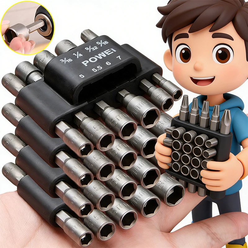 Набор из 9/14 шт. шестигранных насадок-головок для дрели, стальные мощные торцевые ключи-отвертки, адаптеры для электрических ударных гайковертов, инструменты для крепления болтов
Набор из 9/14 шт. шестигранных насадок-головок для дрели, стальные мощные торцевые ключи-отвертки, адаптеры для электрических ударных гайковертов, инструменты для крепления болтов