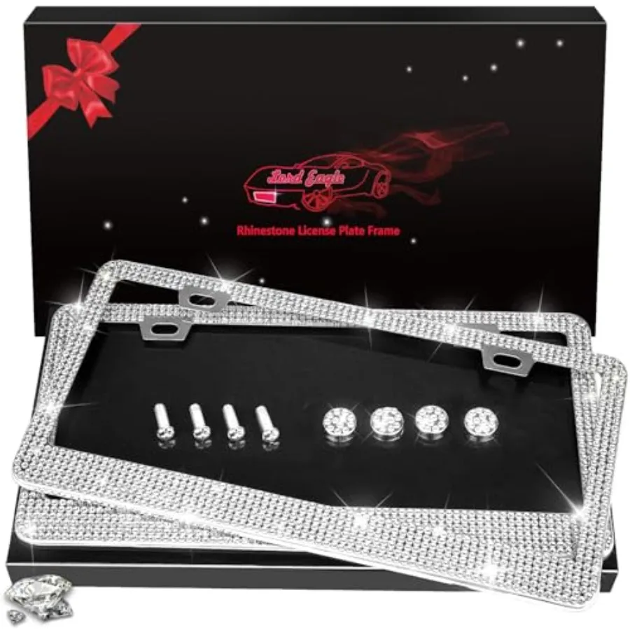 License Plate Frame for Women, 2 Pack Rhinestone License Plate Frames with GiftBox and 7 Shiny Crystal Rows, Over 1050 pcs 14 F
License Plate Frame for Women, 2 Pack Rhinestone License Plate Frames with GiftBox and 7 Shiny Crystal Rows, Over 1050 pcs 14 F