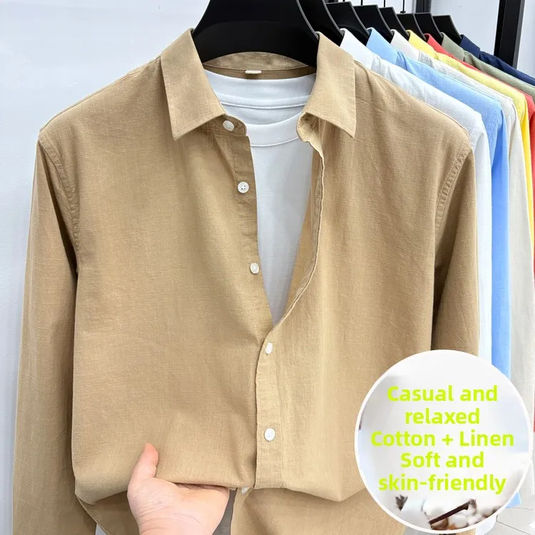 Casual Cotton Blend Men's irt with Stand Collar Long Sve Spring Autumn New Sle Korean Faion Trendy Leisure Coat
Casual Cotton Blend Men's irt with Stand Collar Long Sve Spring Autumn New Sle Korean Faion Trendy Leisure Coat