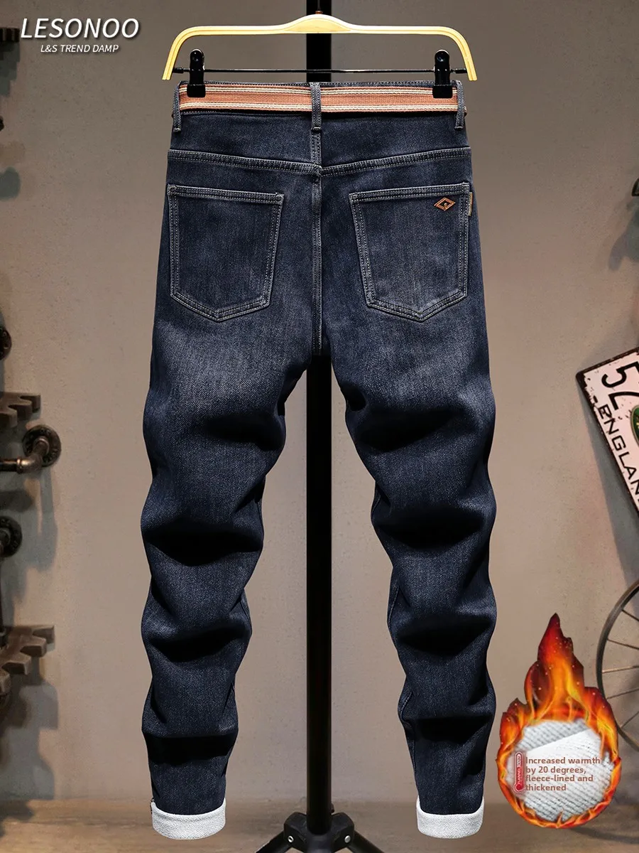 Высококачественные мужские джинсы синего цвета с флисовой подкладкой, зауженного кроя, зимние, теплые, повседневные, модные, расклешенные, из хлопкового стрейч-денима
Высококачественные мужские джинсы синего цвета с флисовой подкладкой, зауженного кроя, зимние, теплые, повседневные, модные, расклешенные, из хлопкового стрейч-денима