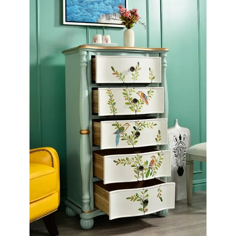 American bedroom chest of drawers solid wood living room cabinet locker French painted dining side cabinet European
American bedroom chest of drawers solid wood living room cabinet locker French painted dining side cabinet European