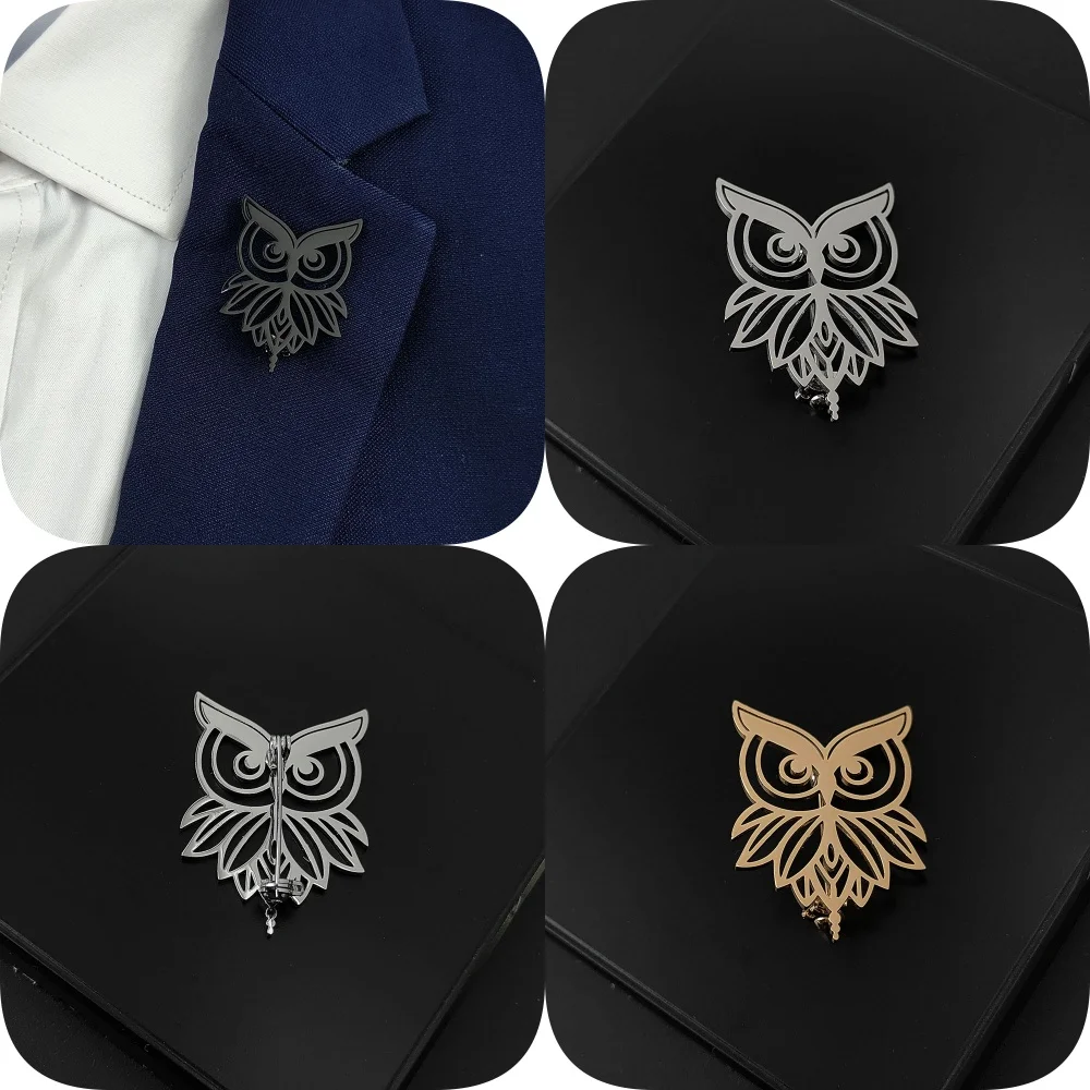 Gilded owl badge, men's suit brooch, black lapel pin, clothing accessories set, husband gift
Gilded owl badge, men's suit brooch, black lapel pin, clothing accessories set, husband gift