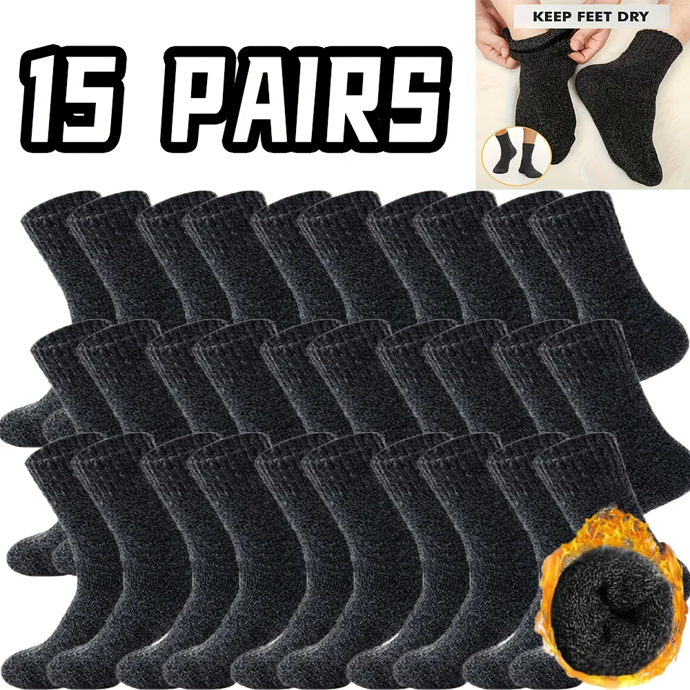 15 pairs of insulated outdoor hiking socks. Made from a thick, blended fabric, they are ideal for winter sports and outdoor work
15 pairs of insulated outdoor hiking socks. Made from a thick, blended fabric, they are ideal for winter sports and outdoor work