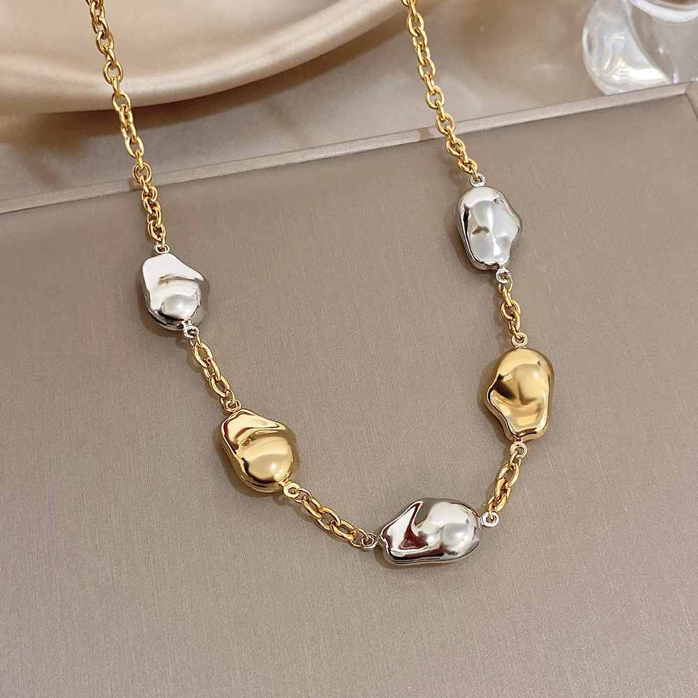 Freetry Minimalist Irregular Bead Flower Mix Color Stainless Steel Necklace for Women Non Fade Waterproof Necklace Daily Jewelry
Freetry Minimalist Irregular Bead Flower Mix Color Stainless Steel Necklace for Women Non Fade Waterproof Necklace Daily Jewelry