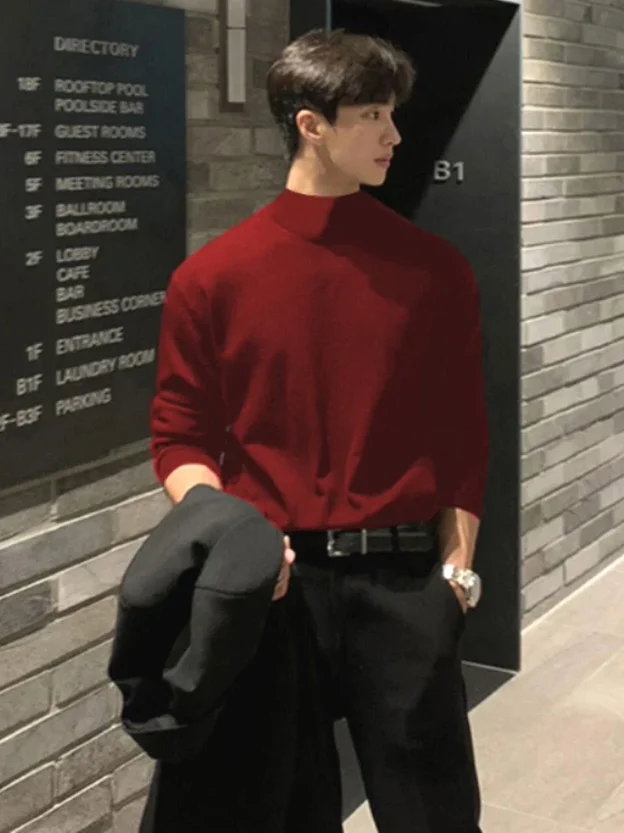 Корейский мужской свитер Slim Fit с длинным рукавом, вязаный, с высоким воротником, из тонкого модала, лиоцелла и шерсти, повседневная модная одежда
Корейский мужской свитер Slim Fit с длинным рукавом, вязаный, с высоким воротником, из тонкого модала, лиоцелла и шерсти, повседневная модная одежда