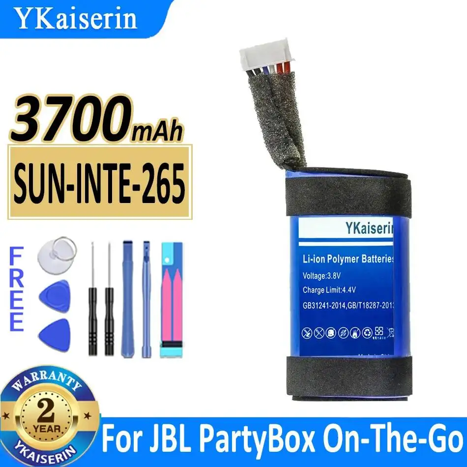 Premium Replacement Portable for Bluetooth Speaker Battery Sun-Inte-265 For Jbl Partybox ON-The-GO Speaker Long-Lasting 3700mAh
Premium Replacement Portable for Bluetooth Speaker Battery Sun-Inte-265 For Jbl Partybox ON-The-GO Speaker Long-Lasting 3700mAh