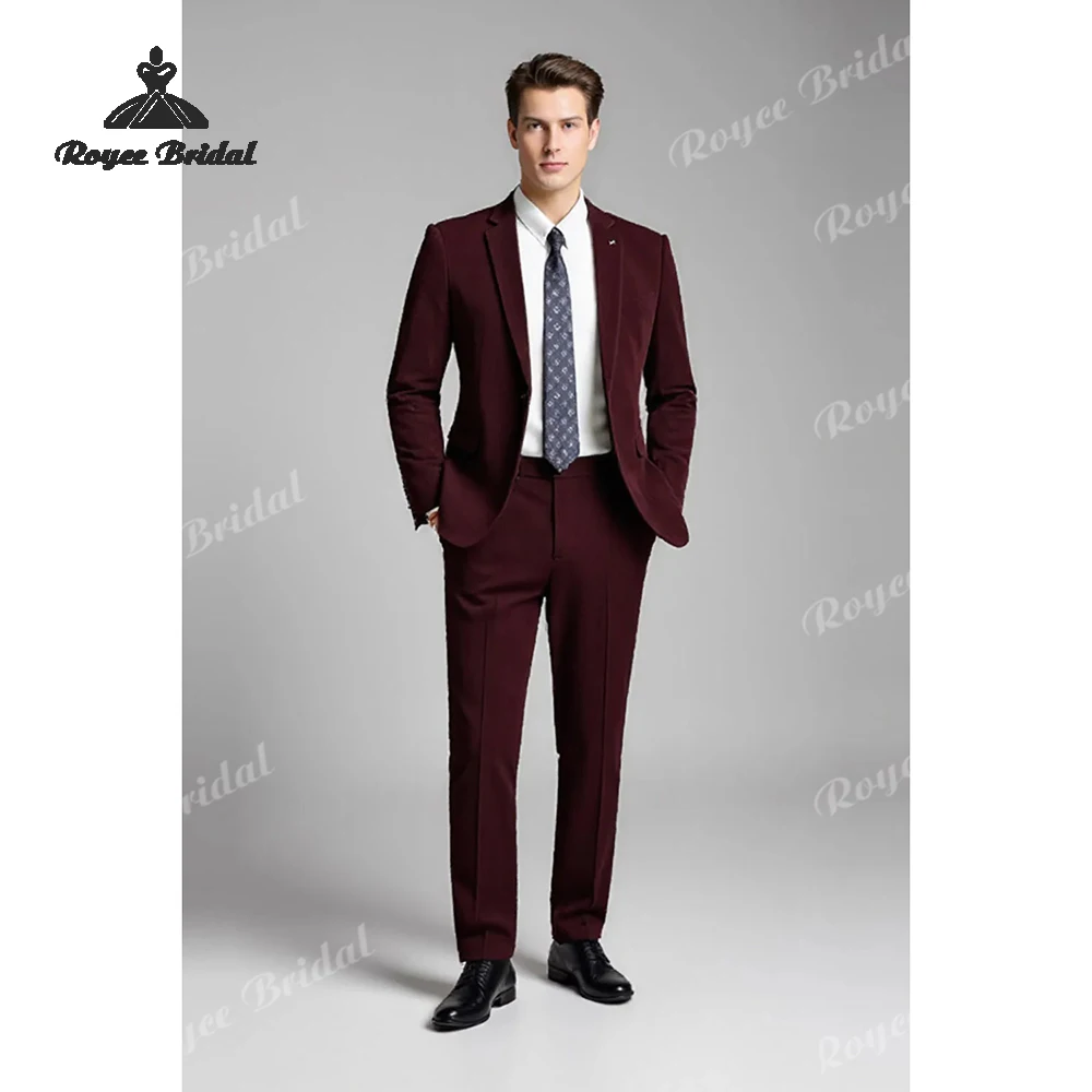 Burgundy Two Piece Single Breasted Men's Suit Wedding 2026 Notched Lapel Formal Evening Suit Customized trajes para hombre
Burgundy Two Piece Single Breasted Men's Suit Wedding 2026 Notched Lapel Formal Evening Suit Customized trajes para hombre