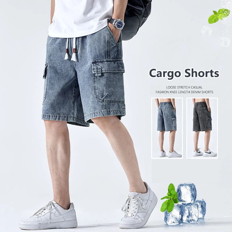 Baggy Cargo Jorts Men's Y2K Denim Shorts Streetwear Summer Loose Fit Elastic Waist Multi Pockets Workwear Casual Jean Shorts
Baggy Cargo Jorts Men's Y2K Denim Shorts Streetwear Summer Loose Fit Elastic Waist Multi Pockets Workwear Casual Jean Shorts