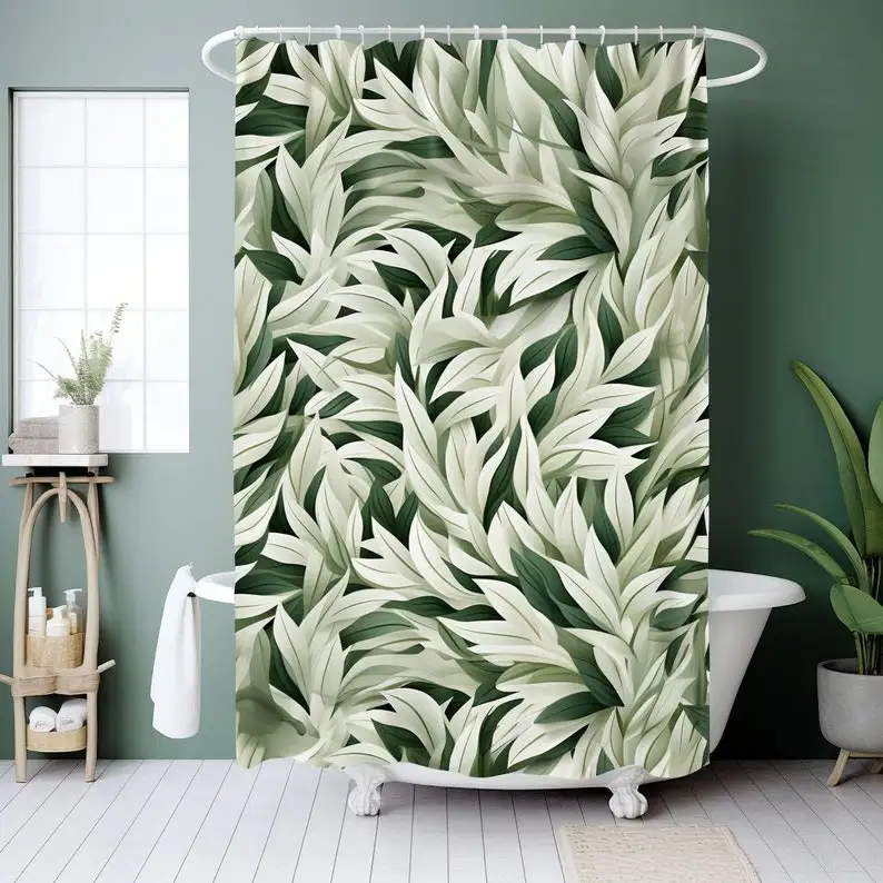 Swirling Leaf Shower Curtain: Modern Floral Bathroom Decor
Swirling Leaf Shower Curtain: Modern Floral Bathroom Decor