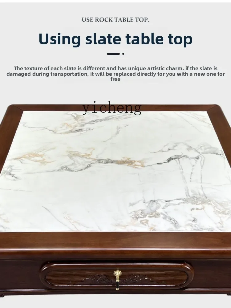 Chinese Style Home Mahjong Table Solid Wood Dining and Mahjong Dual-use Electric Mahjong Machine Multi-functional